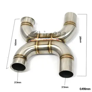 Pour Triumph Bonnevile T100 <span class=keywords><strong>T120</strong></span> Bobber 900 1200 2017 2018 2019 <span class=keywords><strong>2020</strong></span> Échappement Moto Milieu Tuyau Moto Slip on - Product Image 2