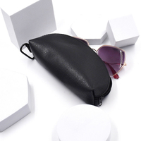 Étui à lunettes de luxe avec logo personnalisé mallette de rangement en cuir étui à lunettes à fermeture éclair avec crochet
