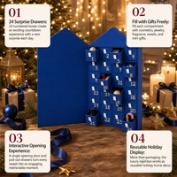 Boîte vide personnalisée en carton rigide en forme de maison avec feuille d'or pour calendrier de l'Avent de Noël 24 jours 2027 2028 pour cadeaux