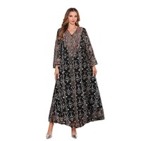 Nouvelle Arrivée 2026 – Abaya Longue en Mousseline de Soie pour Femme Musulmane, Style Vintage et Modeste, Broderie Arabe, Robe de Soirée Formelle Naturelle – En Stock