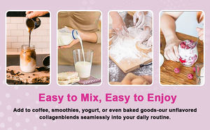 Pó de Proteína de Colágeno Hidrolisado OEM com Vitamina C, Fácil de Dissolver, Não-OGM, Dropshipping para Adultos, Homens e Mulheres - Product Image 3