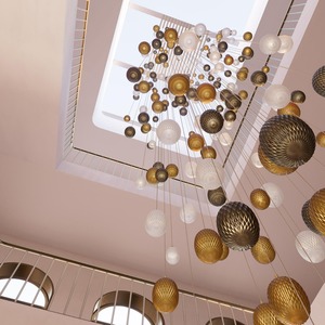 Lámpara Colgante Cromática de Cristal Texturizado con Gotas de Gema, Moderna y de Lujo, para Comedor, Isla de Cocina, Bar, Proyectos Hoteleros, Personalizable - Product Image 4