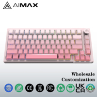Clavier mécanique miniature pour ordinateur, 79 touches, personnalisable, avec interrupteurs roses programmables, moulage par injection ABS RGB, tri-mode 2.4G