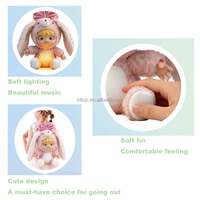 En gros, plusieurs modèles de jouets en peluche lumineux musicaux, poupées animales personnalisées avec visage en vinyle et dos en plastique, pour enfants unisexe de tous âges
