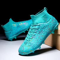Chaussures de football professionnelles unisexes personnalisées à crampons montants, tige en PU, semelle intermédiaire en TPU, pour toutes saisons, pour le football en extérieur aux États-Unis