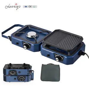 outdoor propane table top fashion folded gas burner bbq stove with gas tank portable for RV traveling camping