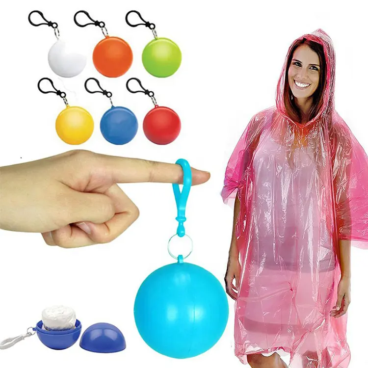 פוליאתילן PE חומר חד פעמי קידום גשם ללבוש מתנה גשם מעילי פונצ 'ו ציוד גשם מעיל
