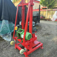 Foreuse de puits d'eau portable multifonctionnelle à deux roues de 100 m, petite machine de forage de puits