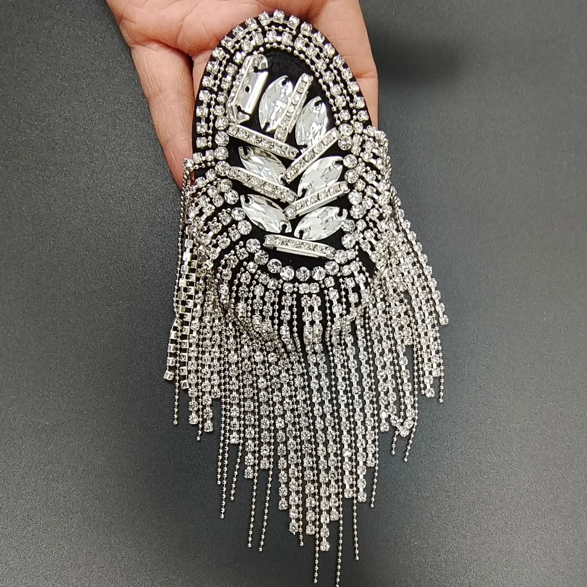 Аппликация с бахромой и стразами для украшения платья, Наплечные эполеты для танцев