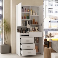 Miroir commode de luxe miroir meubles coiffeuse ensemble vanité miroir LED tabouret salon coiffeuse tiroirs lumières