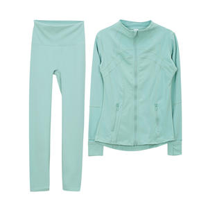 ヨガジャケットとレギンス ランニングジムヨガ 速乾性 通気性 高品質ラグジュアリーファッション アスレチックスポーツウェアセット - Product Image 6