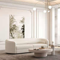 Ensemble de canapés modulaires de luxe en tissu chenille au design moderne haut de gamme avec accoudoirs incurvés pour salon d'appartement et de villa