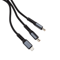 Cable USB de Carga 3 en 1 de Alta Calidad de 100 W para Teléfono Móvil, Carga Rápida de Datos