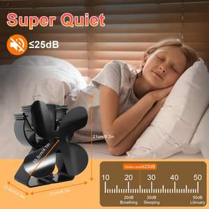 Poêle à 4 pales alimentées <span class=keywords><strong>par</strong></span> <span class=keywords><strong>la</strong></span> <span class=keywords><strong>chaleur</strong></span> Ventilateurs écologiques pour poêle à bois Cheminée à plus grand débit d'air - Product Image 2