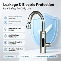Robinet Chauffe-Eau Électrique Instantané pour Salle de Bain, Chauffe-Eau Électrique, Robinet d'Eau Chaude à Chauffage Rapide pour Cuisine Domestique