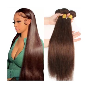 Grade 12A Super Double Drawn Droite Couleur Marron 4 # Paquets de Cheveux Tissage, Extensions de Cheveux Humains Meilleure Qualité Cheveux Bruts Vietnamiens - Product Image 1