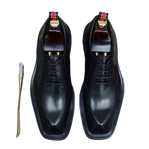 Chaussures habillées décontractées de luxe pour hommes 2025, en cuir brillant, à lacets, bout pointu, antidérapantes et respirantes - Product Image 1