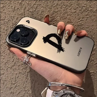 Étui de téléphone lettre chanceuse pour IPhone11 12 13 14 15 ProMax X XR XS XSMax 7 8 14 15Plus housse de protection antidérapante et Anti-chute