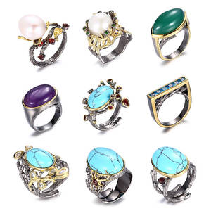 Уникальный 925 стерлингового серебра жемчуг родий ювелирные изделия кольцо - Product Image 5