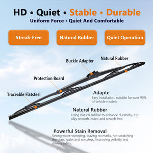 Lame d'essuie-glace de voiture en caoutchouc naturel de haute qualité Dragon WEILONG, 650 mm, universelle, pour une vision claire - Product Image 5