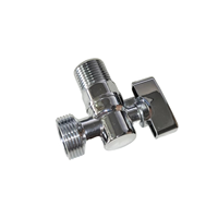 Robinet d'arrêt d'angle manuel en laiton pour machine à laver, finition chrome poli, filetage externe 1/2, vente chaude, fabrication ODM