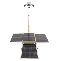 360 °   Couverture complète : Remorque de caméra mobile solaire télescopique de 9 m avec quatre panneaux solaires de 400 W (version export haute performance)