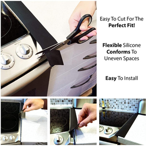 صديق للبيئة الساخن غير قابل للالتصاق, صديق للبيئة الساخن غير قابل للالتصاق موقد واقي قطاع المنزل المطبخ سيليكون غطاء من السيليكون للموقد مكافحة الفجوة غطاء الموقد - Product Image 5