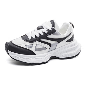 أحذية رياضية نسائية عصرية لعام 2023، أحذية خريفية جديدة ذات نعل سميك لزيادة الطول، مصنوعة من الجلد الصناعي والشبك، مريحة وقابلة للتنفس - Product Image 6