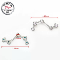 Pendientes de Titanio ASTM-F136 de Grado Implante con Zirconia, Joyería para Piercing Big Dipper, Pendientes de Titanio con Rosca Interna para Cartílago de Oreja y Hélice