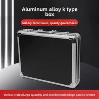 Boîte à outils/coffret à instruments rectangulaire multifonctionnel de type K en alliage d'aluminium avec doublure en velours noir, grand modèle à cadre gris