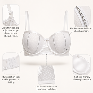 <span class=keywords><strong>Reggiseno</strong></span> Intimo da Donna di Alta Qualità con Ferretto e Strass Diamantati Convertibile - Product Image 4