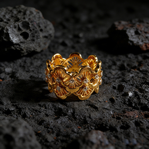 Bague de fiançailles personnalisée en or massif plaqué or 10K/14K avec diamant de laboratoire et zircon, style cluster, unisexe, pour anniversaire et fête - Product Image 3