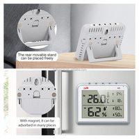 Thermomètre d'ambiance A5, hygromètre d'intérieur alimenté par piles avec mémoire Max/Min, indicateur d'alarme et grand écran pour la maison