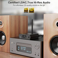 Adaptador de Audio Bluetooth 5.1 Lavaudio DS220 con Pantalla y Función de Ecualización, Decodificador de Audio DAC, Salida RCA y Óptica, Receptor Bluetooth HiFi