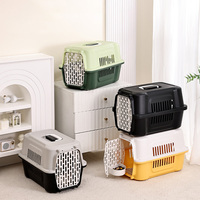 Nouvelle conception, boîte de transport pour animaux de compagnie couleur bonbon, cage aérienne portable pour chien, boîte de transport pour chat avec fermeture en métal et bouton, écologique