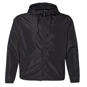 Men's Winter Streetwear <b>Black</b> Hooded Lightweight Waterproof <b>Windbreaker</b> Shorts Elastic Waist Closure Side Pockets 2 1 Design - Product Image 1
