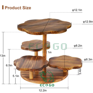 Bamboo Serving Tray <b>Cake</b> <b>Stands</b> Set <b>Cake</b> Display Cupcake <b>Stands</b> Wooden <b>With</b> <b>Lid</b> Round <b>With</b> Dome Custom Wooden <b>Cake</b> <b>Stand</b> - Product Image 2