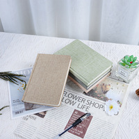 Cuaderno de Tapa Dura de Lino A5, Juego de Cuadernos de Tela Tejida con Textura, 4 Colores, Cubierta Vintage en Tonos Pastel para Oficina, Escuela, Regalo