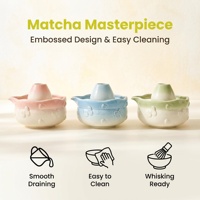 Ensemble de thé matcha en porcelaine chinoise traditionnelle de qualité alimentaire, ensemble de thé matcha en gros, ensemble de thé matcha avec fouet et bol, style zen asiatique