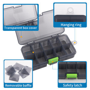 Nouvelle boîte à leurres transparente grise avec feuille rotative insérable, étui de rangement multifonctionnel portable pour matériel de pêche - Product Image 3