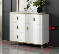 Bufet Putih Kontemporer untuk Ruang Makan Gaya Minimalis Kabinet Konsol Furnitur