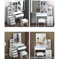 Coiffeuse Miroir Populaire avec Tabouret, Ensemble Meuble Miroir