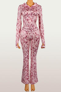 Nuovo Set di Moda INS Due Pezzi, Completo Casual con Stampa Leopardata, Felpa con Cappuccio e Zip a Maniche Lunghe e <span class=keywords><strong>Pantaloni</strong></span>, <span class=keywords><strong>Outfit</strong></span> da Donna - Product Image 6