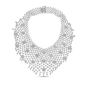 Collier ras du cou en argent 925 fait main avec moissanite, motif floral, design spécial, élégant, pour mariée, mariage, fête, bijoux de mode - Product Image 4