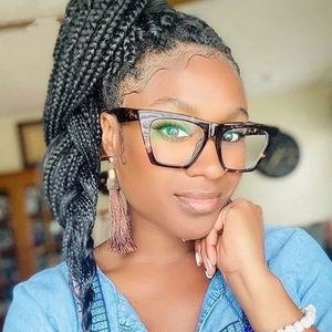 Gafas de Computadora con Marco Grande Retro de Moda 2021, Gafas de Ojo de Gato para Mujer, Anti Luz Azul - Product Image 5