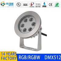 Lumières LED RGB submersibles étanches IP68 pour étangs et piscines, extérieur, dimmables, acier inoxydable 316L