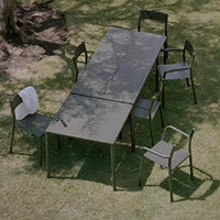 Ensemble table et chaises d'extérieur en alliage d'aluminium pour cour, jardin, balcon, terrasse, gîte, restauration, mobilier commercial et de loisirs