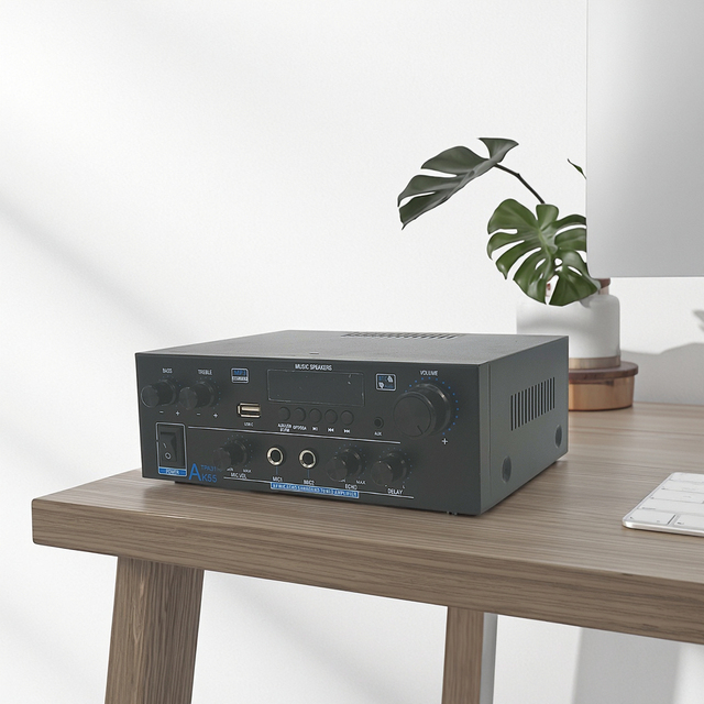 Hot Selling 140W USB Flash HiFi Metal Aux Function Receivers 20Hz-20KHz Frequency Response 2-Channel Durable Mini Home Amplifier