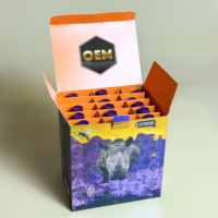 Boîtes en carton rigide de luxe personnalisées 2026 avec logo pour Rhino 69 VIP Honey, revêtement UV, gaufrage, emballages de café et de chocolat, vente en gros