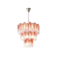 Lustre en tube de verre de Murano italien vintage fantastique pour salon salle à manger chambre à coucher